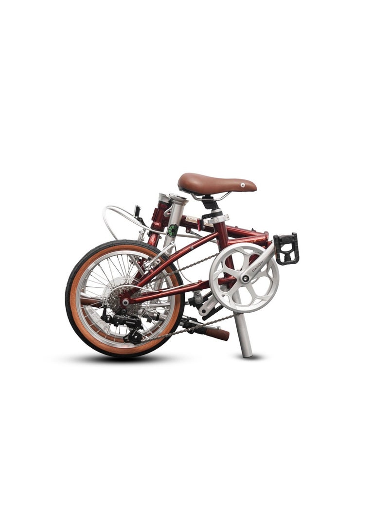 DAHON Boardwalk D7 16" 7-Speed Folding Bike, Dark Red | Chromoly Steel Frame, V-Brakes - Image 4